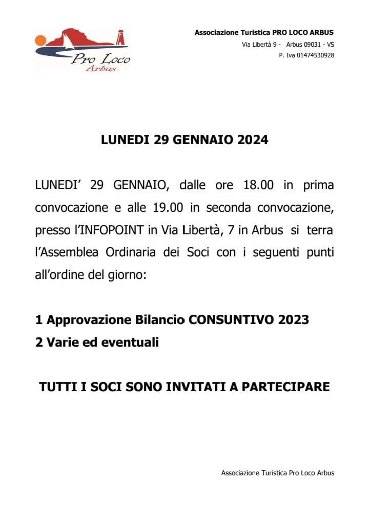 Convocazione Assemblea 2024